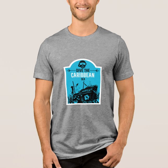 Shipwreck Diving Caribbean  Tri-Blend Shirt (Front)