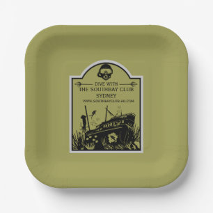 Shipwreck Diving Club Paper Plate