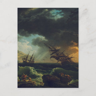 Shipwreck in Stormy Seas by Claude-Joseph Vernet Postcard