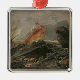 Shipwreck on a Rocky Shore, c.1645-50 Metal Tree Decoration