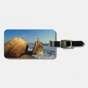 Shipwreck On Beach, Skeleton Coast, Namibia Luggage Tag