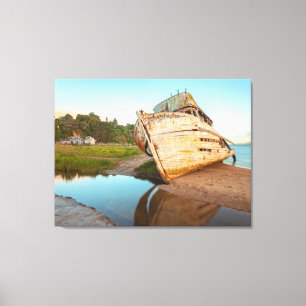 Shipwreck on Shore Canvas Print