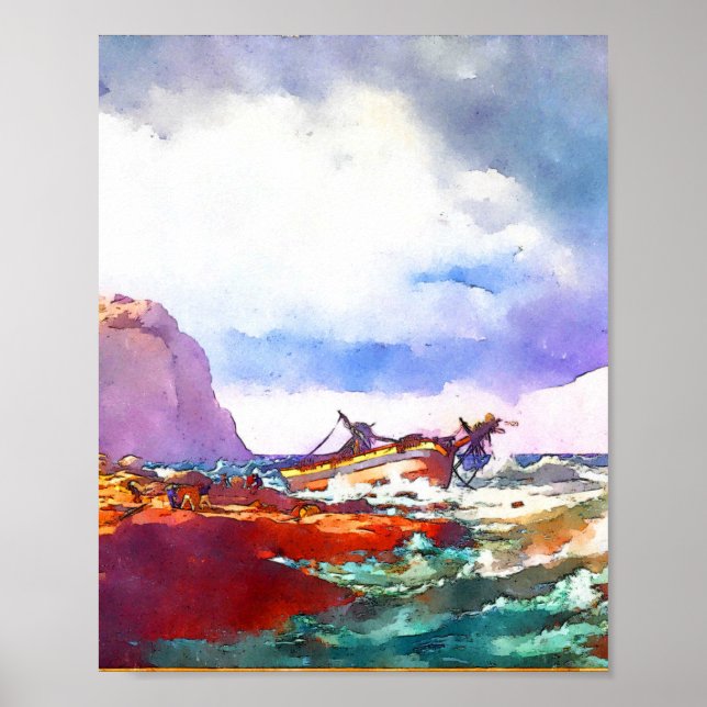 Shipwreck on the coast of Norway   Poster (Front)
