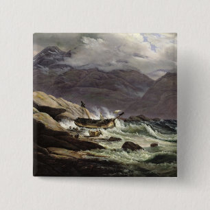 Shipwreck on the Norwegian Coast, 1831 15 Cm Square Badge