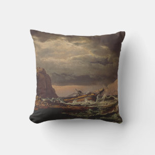 Shipwreck on the Norwegian Coast by Johan Dahl Cushion