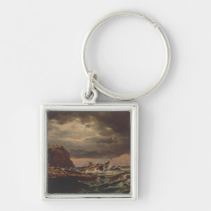 Shipwreck on the Norwegian Coast by Johan Dahl Key Ring