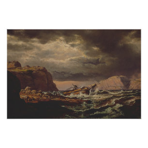 Shipwreck on the Norwegian Coast by Johan Dahl Poster