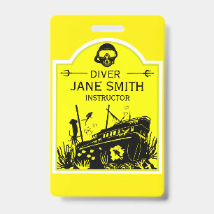 Shipwreck Sea Divers ID Badge