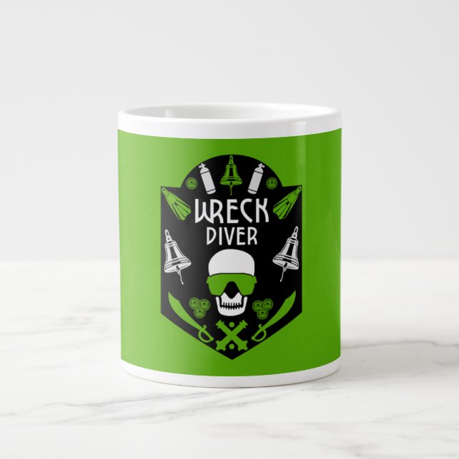 Shipwreck Sea Divers Large Coffee Mug (Front)