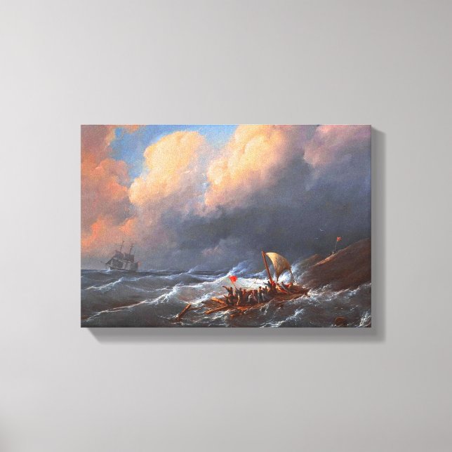 Shipwreck Survivors on a Raft Canvas Print (Front)
