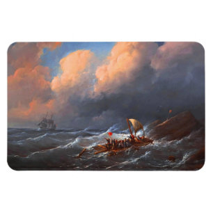 Shipwreck Survivors on a Raft Magnet