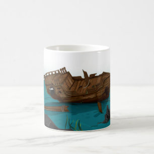 Shipwreck underwater coffee mug