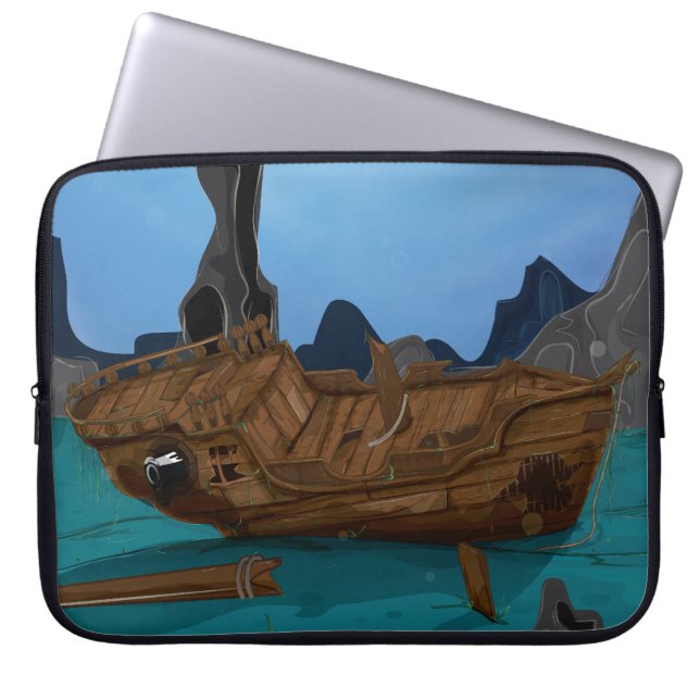 Shipwreck underwater laptop sleeve (Front)