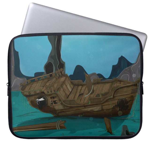 Shipwreck underwater laptop sleeve (Front)