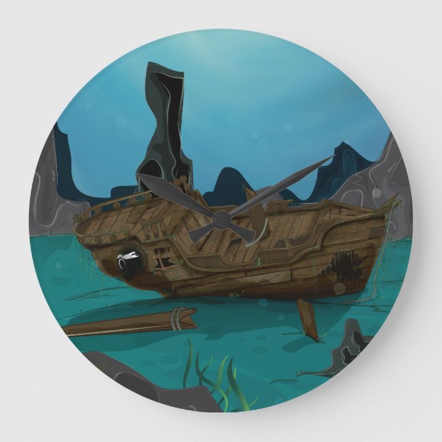 Shipwreck underwater large clock (Front)