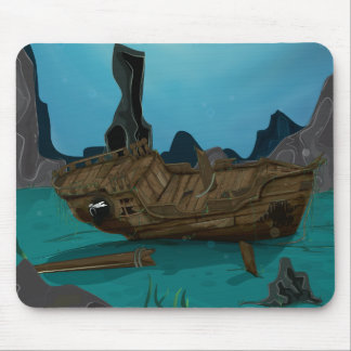Shipwreck underwater mouse mat