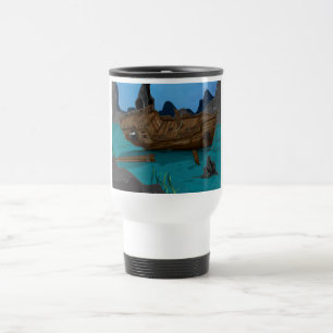 Shipwreck underwater travel mug