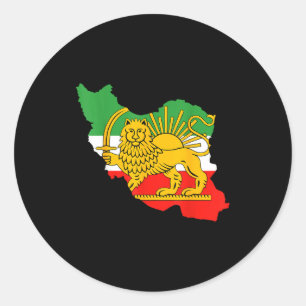 Shir o khorshid, persia, lion and sun iran classic round sticker
