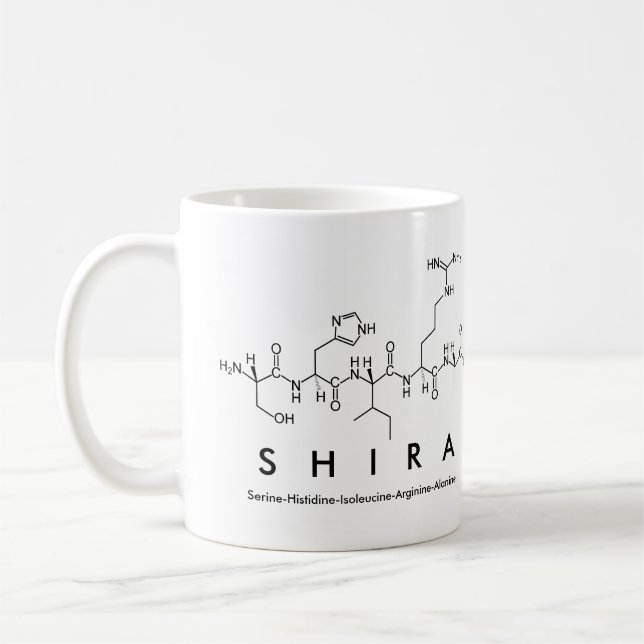 Shira peptide name mug (Left)