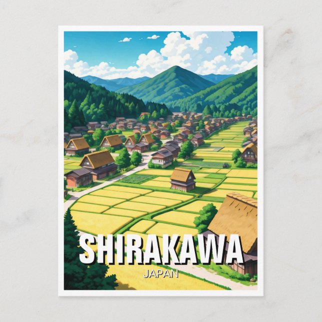Shirakawa Gifu Japan Travel Postcard (Front)
