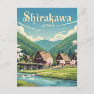 Shirakawa Gifu Japan Travel Postcard