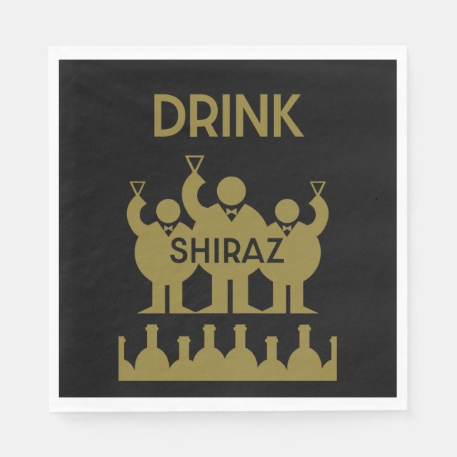 Shiraz Wine Drinkers Napkin (Front)