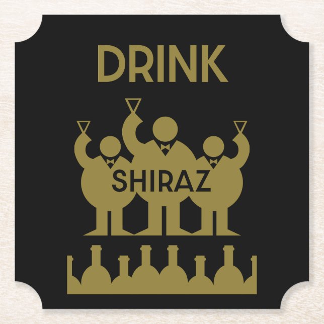 Shiraz Wine Drinkers Paper Coaster (Front)