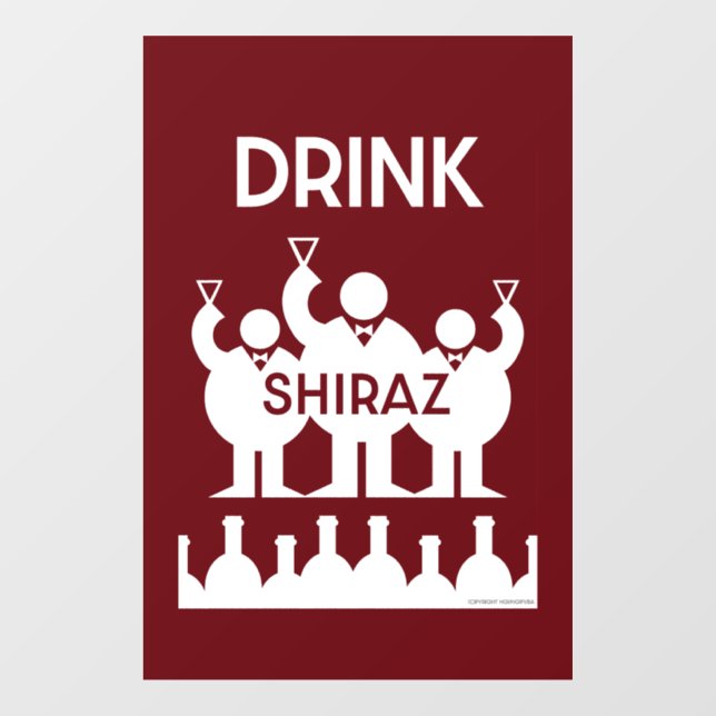 Shiraz Wine Drinkers Window Cling (Sheet)