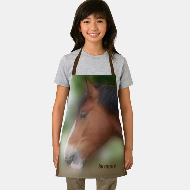 Shire Draught Horse Face Personalised Apron (Insitu)