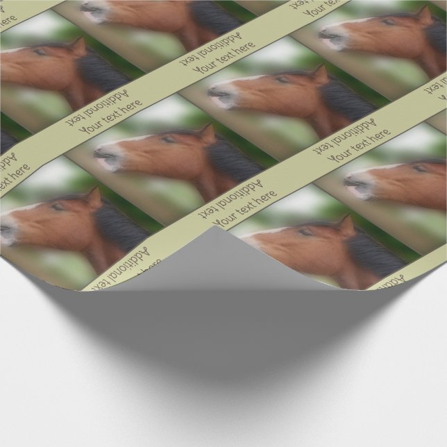 Shire Draught Horse Face Personalised Wrapping Paper (Corner)