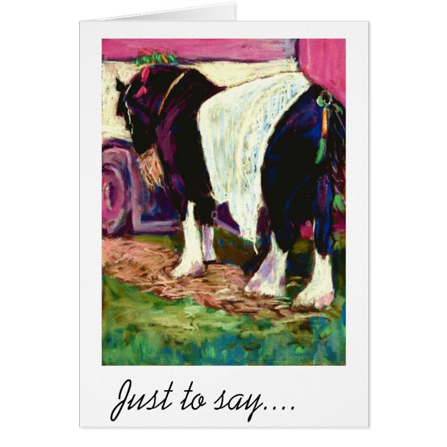 Shire Horse Card. (Front)