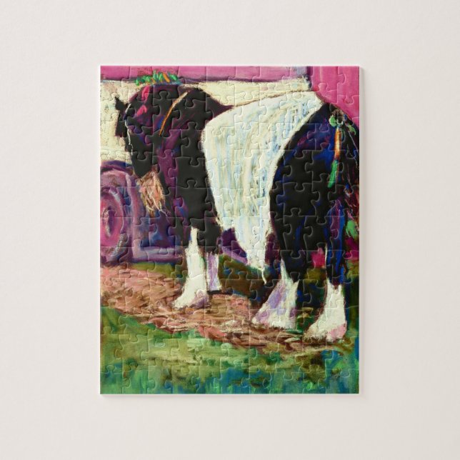 'Shire Horse' Fine Art Soft Pastel Painting Jigsaw Puzzle (Vertical)