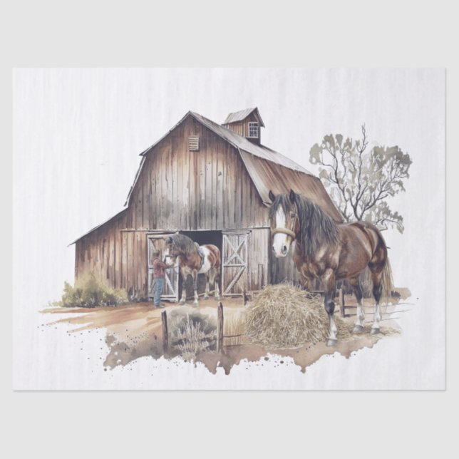 Shire Horses Tissue Paper (Front)