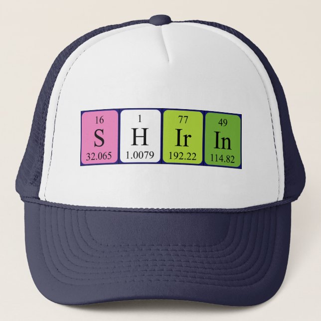 Shirin periodic table name hat (Front)