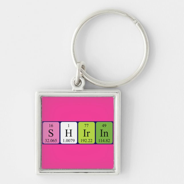 Shirin periodic table name keyring (Front)