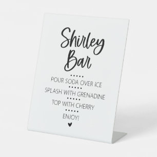 Shirley Temple Mocktail Bar Pedestal Sign
