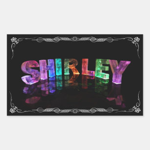 Shirley  - The Name Shirley in 3D Lights (Photogra Rectangular Sticker