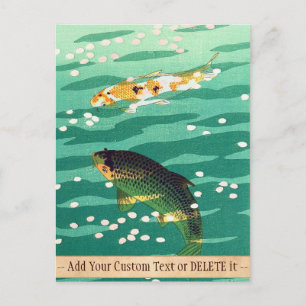 Shiro Kasamatsu Karp Koi fish pond japanese art Postcard