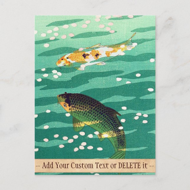Shiro Kasamatsu Karp Koi fish pond japanese art Postcard (Front)