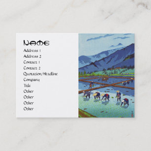 Shiro Kasamatsu Rice Planting shin hanga scenery Business Card