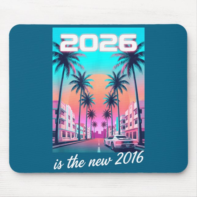 Shirt 2016 Retro Synthwave Car Aesthetic Mouse Mat (Front)