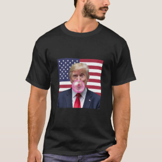 Shirt 2025 Funny Trump Bubble Gum Pink USA Flag