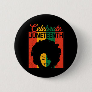 Shirt Afro Black Women 1865 Independence Day 6 Cm Round Badge