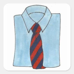 Shirt and Tie Menswear Men's Fashion Design Style Square Sticker