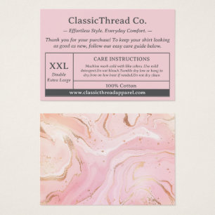 Shirt Apparel Care Instruction Package Insert Card