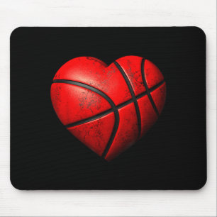 Shirt Basketball Heart Shape Valentines Day Mouse Mat