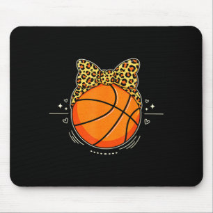 Shirt Basketball Leopard Cheetah Bow Girly Mouse Mat