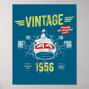 Shirt Born 1956 70th Birthday Fathers Poster
