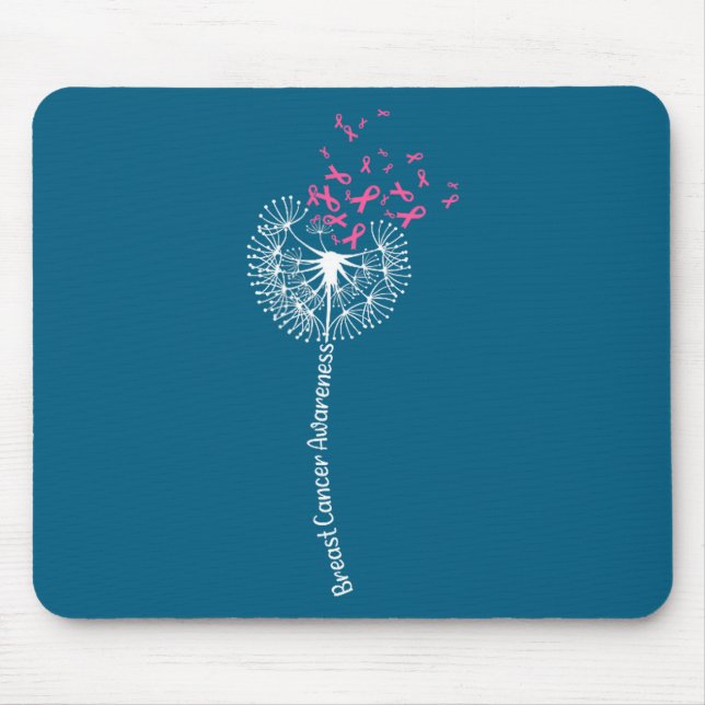 Shirt Breast Cancer Awareness Flower Pink Mouse Mat (Front)