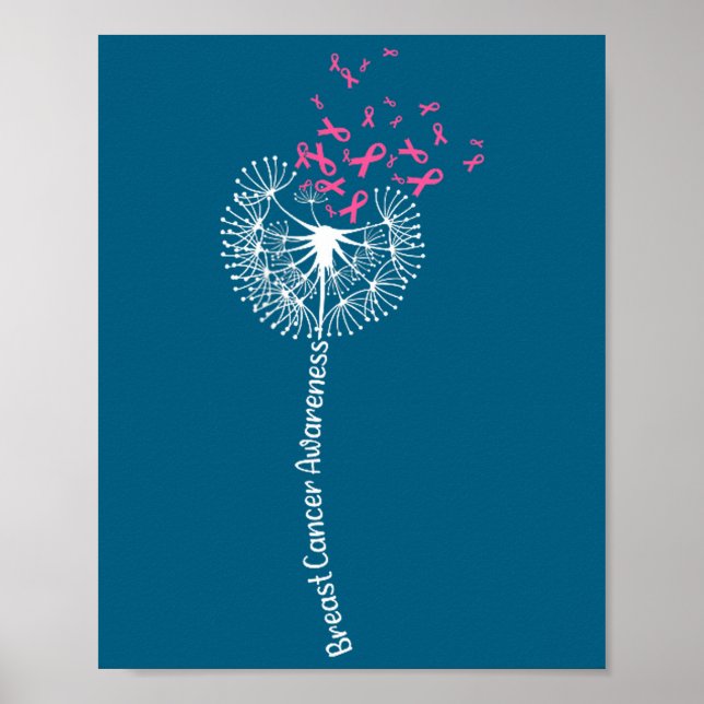 Shirt Breast Cancer Awareness Flower Pink Poster (Front)